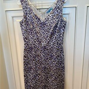 Antonio Melani purple gold white silk Dress